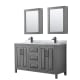 A thumbnail of the Wyndham Collection WCV252560DUNSMED Dark Gray / White Carrara Marble Top / Matte Black Hardware