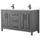 A thumbnail of the Wyndham Collection WCV252560D-VCA-MXX Dark Gray / White Cultured Marble Top / Matte Black Hardware