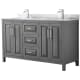 A thumbnail of the Wyndham Collection WCV252560DUNSMXX Dark Gray / White Carrara Marble Top / Polished Chrome Hardware