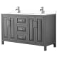A thumbnail of the Wyndham Collection WCV252560D-VCA-MXX Dark Gray / White Cultured Marble Top / Polished Chrome Hardware