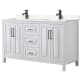 A thumbnail of the Wyndham Collection WCV252560D-VCA-MXX White / Carrara Cultured Marble Top / Matte Black Hardware