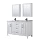 A thumbnail of the Wyndham Collection WCV252560DUNSMED White / White Carrara Marble Top / Matte Black Hardware