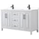 A thumbnail of the Wyndham Collection WCV252560D-VCA-MXX White / White Cultured Marble Top / Matte Black Hardware