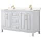 A thumbnail of the Wyndham Collection WCV252560D-VCA-MXX White / Carrara Cultured Marble Top / Brushed Gold Hardware