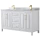 A thumbnail of the Wyndham Collection WCV252560DUNSMXX White / White Carrara Marble Top / Brushed Gold Hardware