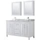 A thumbnail of the Wyndham Collection WCV252560DUNSMED White / White Carrara Marble Top / Polished Chrome Hardware