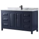 A thumbnail of the Wyndham Collection WCV252560SUNSMXX Dark Blue / White Carrara Marble Top / Matte Black Hardware