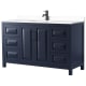 A thumbnail of the Wyndham Collection WCV252560S-VCA-MXX Dark Blue / White Cultured Marble Top / Matte Black Hardware