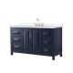 A thumbnail of the Wyndham Collection WCV252560S-QTZ-US3MXX Dark Blue / White Quartz Top / Brushed Gold Hardware