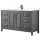 A thumbnail of the Wyndham Collection WCV252560S-VCA-MXX Dark Gray / White Cultured Marble Top / Matte Black Hardware
