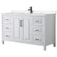 A thumbnail of the Wyndham Collection WCV252560S-VCA-MXX White / Carrara Cultured Marble Top / Matte Black Hardware