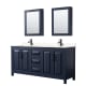 A thumbnail of the Wyndham Collection WCV252572D-VCA-MED Dark Blue / Carrara Cultured Marble Top / Matte Black Hardware