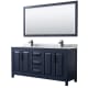 A thumbnail of the Wyndham Collection WCV252572DUNSM70 Dark Blue / White Carrara Marble Top / Matte Black Hardware