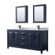 A thumbnail of the Wyndham Collection WCV252572DUNSMED Dark Blue / White Carrara Marble Top / Matte Black Hardware