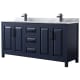 A thumbnail of the Wyndham Collection WCV252572DUNSMXX Dark Blue / White Carrara Marble Top / Matte Black Hardware