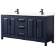 A thumbnail of the Wyndham Collection WCV252572D-VCA-MXX Dark Blue / White Cultured Marble Top / Matte Black Hardware