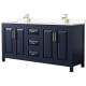 A thumbnail of the Wyndham Collection WCV252572D-VCA-MXX Dark Blue / Carrara Cultured Marble Top / Brushed Gold Hardware