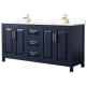 A thumbnail of the Wyndham Collection WCV252572D-VCA-MXX Dark Blue / White Cultured Marble Top / Brushed Gold Hardware