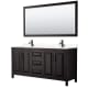 A thumbnail of the Wyndham Collection WCV252572D-VCA-M70 Dark Espresso / Carrara Cultured Marble Top / Matte Black Hardware