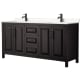 A thumbnail of the Wyndham Collection WCV252572D-VCA-MXX Dark Espresso / Carrara Cultured Marble Top / Matte Black Hardware