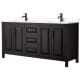 A thumbnail of the Wyndham Collection WCV252572D-VCA-MXX Dark Espresso / White Cultured Marble Top / Matte Black Hardware