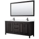 A thumbnail of the Wyndham Collection WCV252572D-QTZ-UNSM70 Dark Espresso / White Quartz Top / Matte Black Hardware