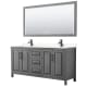 A thumbnail of the Wyndham Collection WCV252572D-VCA-M70 Dark Gray / Carrara Cultured Marble Top / Matte Black Hardware