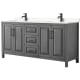 A thumbnail of the Wyndham Collection WCV252572D-VCA-MXX Dark Gray / Carrara Cultured Marble Top / Matte Black Hardware