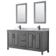 A thumbnail of the Wyndham Collection WCV252572DUNSM24 Dark Gray / White Carrara Marble Top / Matte Black Hardware