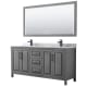 A thumbnail of the Wyndham Collection WCV252572DUNSM70 Dark Gray / White Carrara Marble Top / Matte Black Hardware