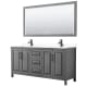 A thumbnail of the Wyndham Collection WCV252572D-VCA-M70 Dark Gray / White Cultured Marble Top / Matte Black Hardware