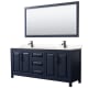 A thumbnail of the Wyndham Collection WCV252580D-VCA-M70 Dark Blue / Carrara Cultured Marble Top / Matte Black Hardware