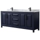 A thumbnail of the Wyndham Collection WCV252580DUNSMXX Dark Blue / White Carrara Marble Top / Matte Black Hardware