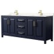 A thumbnail of the Wyndham Collection WCV252580D-VCA-MXX Dark Blue / Carrara Cultured Marble Top / Brushed Gold Hardware