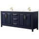 A thumbnail of the Wyndham Collection WCV252580D-VCA-MXX Dark Blue / White Cultured Marble Top / Brushed Gold Hardware