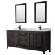 A thumbnail of the Wyndham Collection WCV252580DUNSM24 Dark Espresso / White Carrara Marble Top / Matte Black Hardware