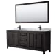 A thumbnail of the Wyndham Collection WCV252580DUNSM70 Dark Espresso / White Carrara Marble Top / Matte Black Hardware