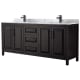 A thumbnail of the Wyndham Collection WCV252580DUNSMXX Dark Espresso / White Carrara Marble Top / Matte Black Hardware