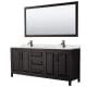 A thumbnail of the Wyndham Collection WCV252580D-QTZ-UNSM70 Dark Espresso / Giotto Quartz Top / Matte Black Hardware