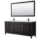 A thumbnail of the Wyndham Collection WCV252580D-QTZ-UNSM70 Dark Espresso / White Quartz Top / Matte Black Hardware