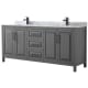 A thumbnail of the Wyndham Collection WCV252580DUNSMXX Dark Gray / White Carrara Marble Top / Matte Black Hardware