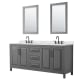 A thumbnail of the Wyndham Collection WCV252580D-QTZ-US3M24 Dark Gray / Giotto Quartz Top / Matte Black Hardware