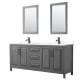 A thumbnail of the Wyndham Collection WCV252580D-VCA-M24 Dark Gray / White Cultured Marble Top / Matte Black Hardware