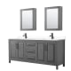 A thumbnail of the Wyndham Collection WCV252580D-VCA-MED Dark Gray / White Cultured Marble Top / Matte Black Hardware