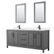 A thumbnail of the Wyndham Collection WCV252580D-QTZ-UNSM24 Dark Gray / White Quartz Top / Matte Black Hardware