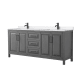 A thumbnail of the Wyndham Collection WCV252580D-QTZ-UNSMXX Dark Gray / White Quartz Top / Matte Black Hardware