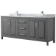 A thumbnail of the Wyndham Collection WCV252580DUNSMXX Dark Gray / White Carrara Marble Top / Polished Chrome Hardware
