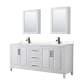 A thumbnail of the Wyndham Collection WCV252580D-VCA-MED White / Carrara Cultured Marble Top / Matte Black Hardware