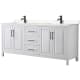 A thumbnail of the Wyndham Collection WCV252580D-VCA-MXX White / Carrara Cultured Marble Top / Matte Black Hardware