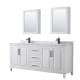 A thumbnail of the Wyndham Collection WCV252580DUNSMED White / White Carrara Marble Top / Matte Black Hardware